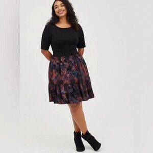 NWT Torrid Super Soft & Challis Multi Plaid Tiered Midi Dress